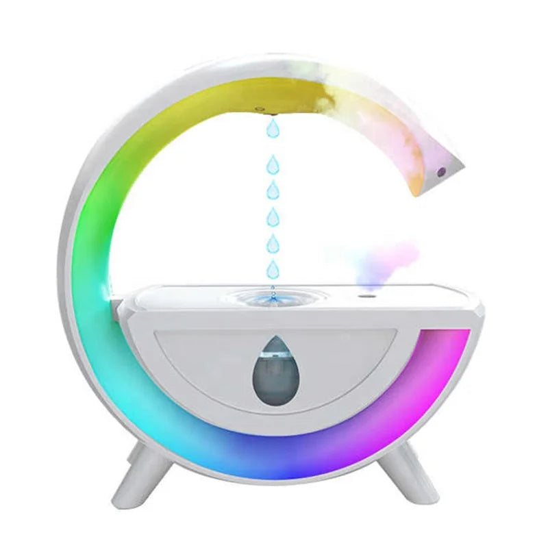 Lonvel Rain Cloud Humidifier Colorful Atmosphere Light Household USB Night Light Water Droplet Backflow Anti Gravity Humidifier