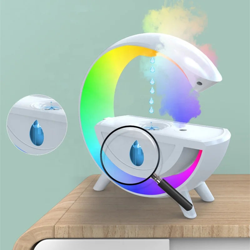 Lonvel Rain Cloud Humidifier Colorful Atmosphere Light Household USB Night Light Water Droplet Backflow Anti Gravity Humidifier