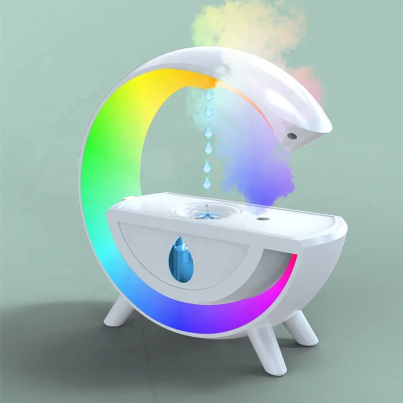 Lonvel Rain Cloud Humidifier Colorful Atmosphere Light Household USB Night Light Water Droplet Backflow Anti Gravity Humidifier