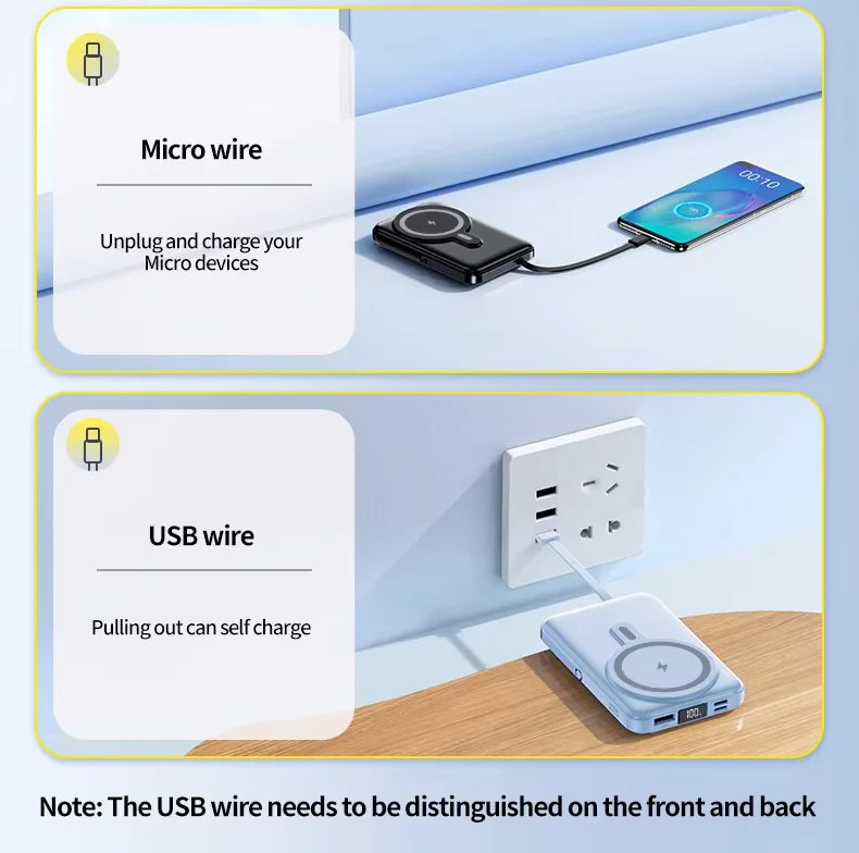 Gebra 4-in-1 Solar Wireless Fast Charging 10000mAh Li-Polymer Battery Power Bank Digital Display 15W Output Type-C Input/Output