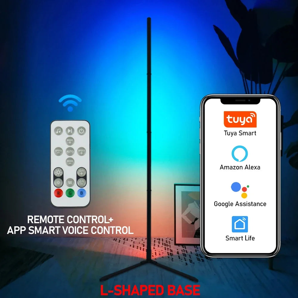 USB RGBIC 145/180CM Upgrade Smart Floor Lamp Tuya Smart APP Remote Control Nordic Stand Floor Mood Light For Game Room Decoratio