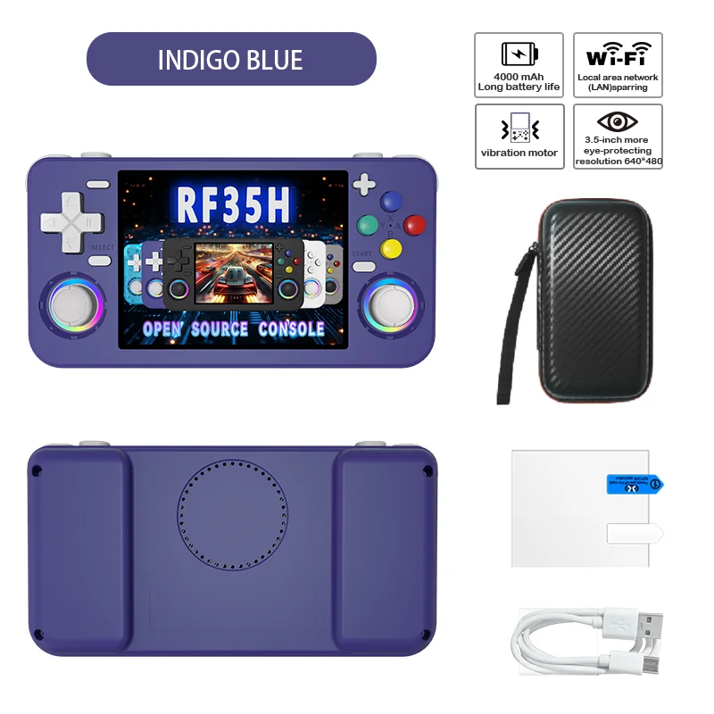 RF35H portable handheld game console with 3.5-inch IPS high-resolution screen supporting 30+emulator WiFi connections