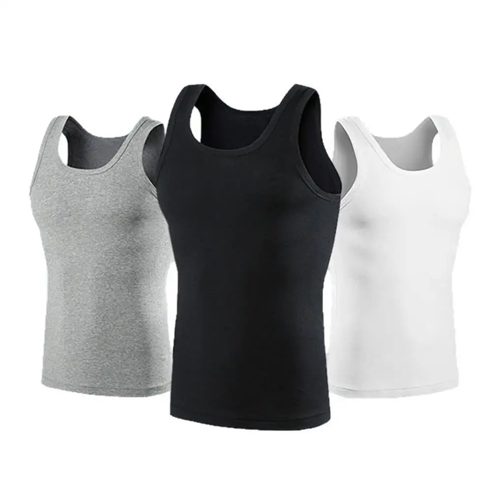 100% Pure Cotton White Grey Black Men Tank Tops Summer Plus Size Singlets Fitness Men Vest Casual Bodybuilding Vest T-shirt