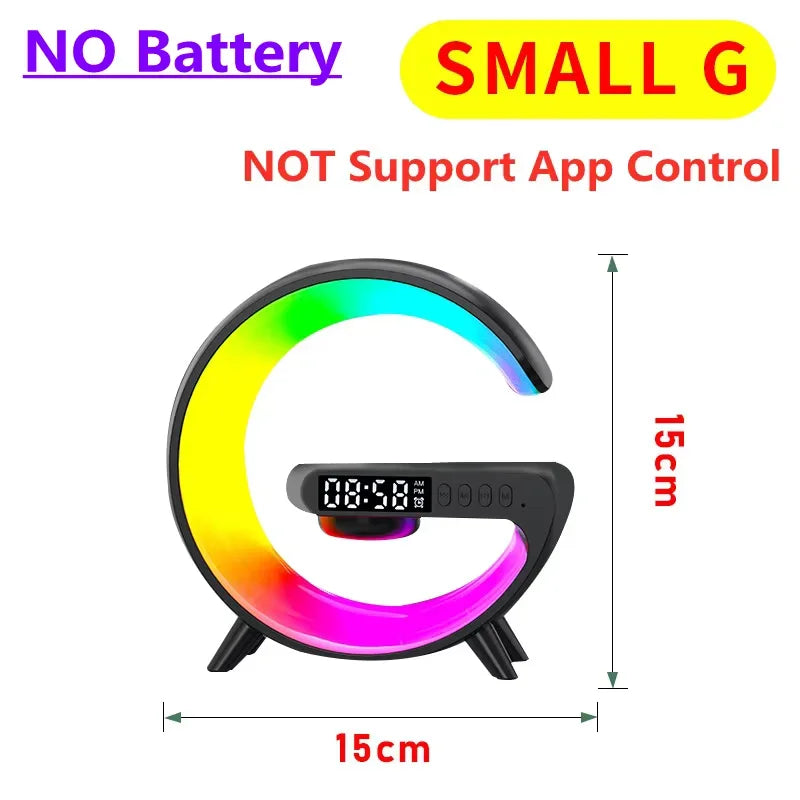 RGB Night Light Lamp Multifunction Multifunctional Wireless Speaker Alarm Clock Speaker Wireless Charger Station For iPhone