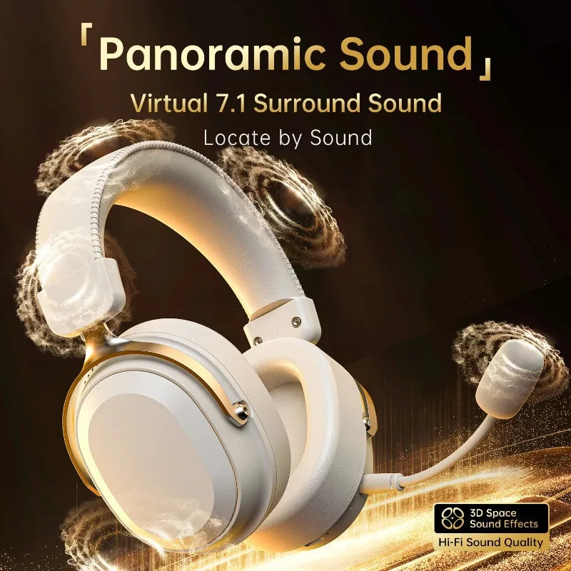 ATTACK SHARK L30PRO 4-Mode Wireless Gaming Headset, Lightweight, 7.1 Surround, 10ms Latency, 1100mAh, Detachable Mic for PC/PS5
