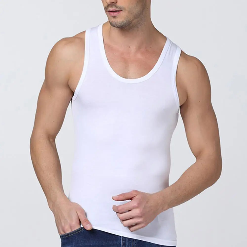 100% Pure Cotton White Grey Black Men Tank Tops Summer Plus Size Singlets Fitness Men Vest Casual Bodybuilding Vest T-shirt