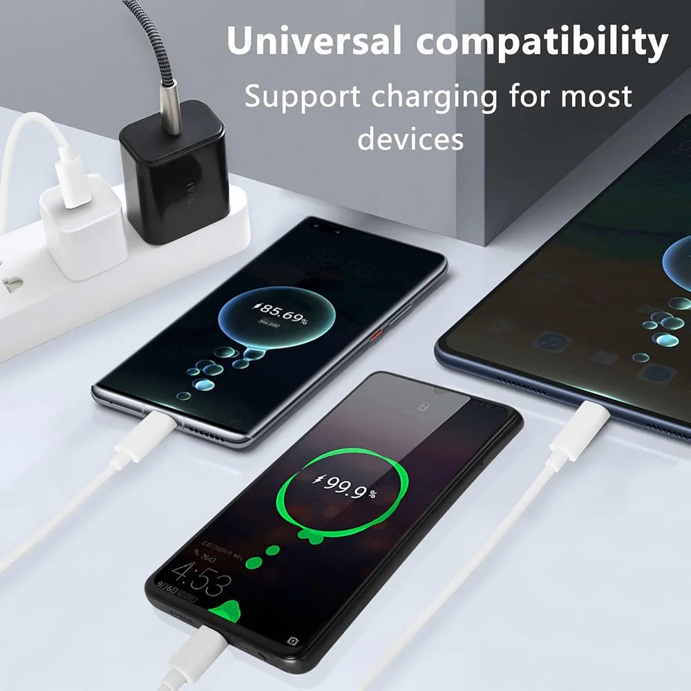 PD USB C Charging Cable for Multiple Devices Charging Cord Short 3 in1 Universal USB Cable with IP/Micro USB/Type C Mobile Power
