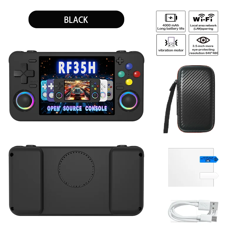 RF35H portable handheld game console with 3.5-inch IPS high-resolution screen supporting 30+emulator WiFi connections