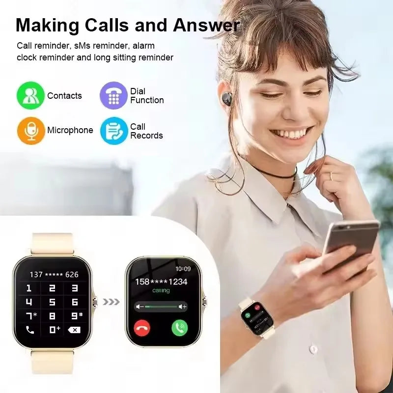 Smart Watch With Full Touch Screen Call Message Reminder Music Control And Other Functions Compatible with iPhone/Android HT30