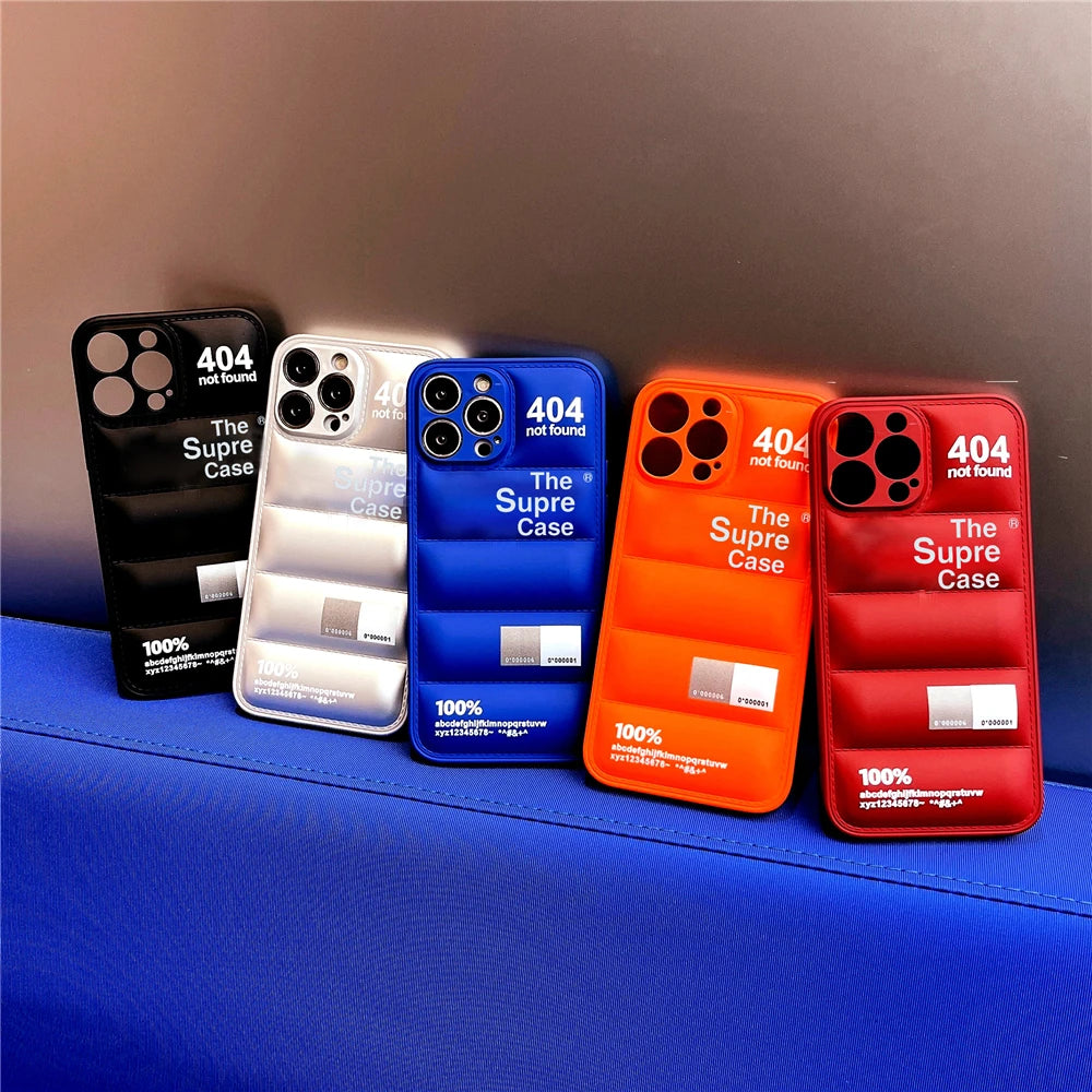 Fashion Brand Soft Silicone Phone Cover For iPhone 14 13 Pro Max 12 11 Pro XS Max XR 7 8 Plus Down Jacket North Shockproof Case