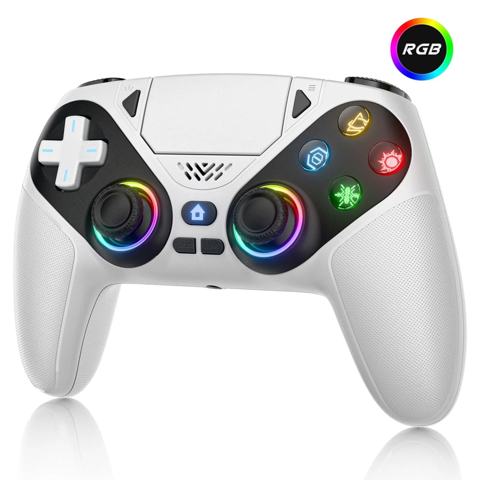 Controller for Playstation 5/PS5/PS5 Pro/Slim/PC,Wireless Gamepads RGB Joystick Turbo/Marco Program Dual Vibrate Game Controle