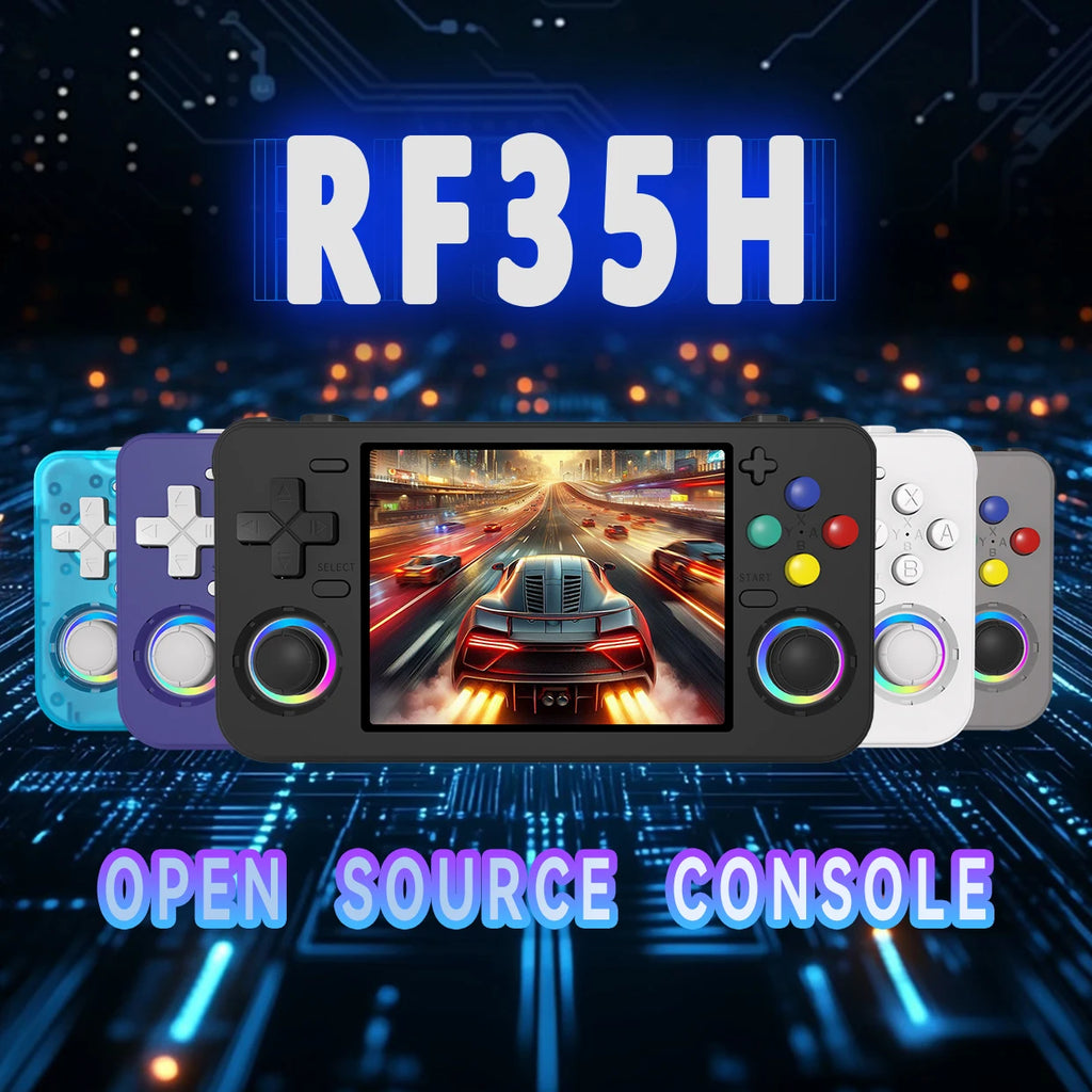 RF35H portable handheld game console with 3.5-inch IPS high-resolution screen supporting 30+emulator WiFi connections