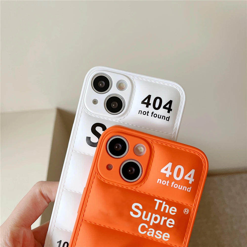 Fashion Brand Soft Silicone Phone Cover For iPhone 14 13 Pro Max 12 11 Pro XS Max XR 7 8 Plus Down Jacket North Shockproof Case