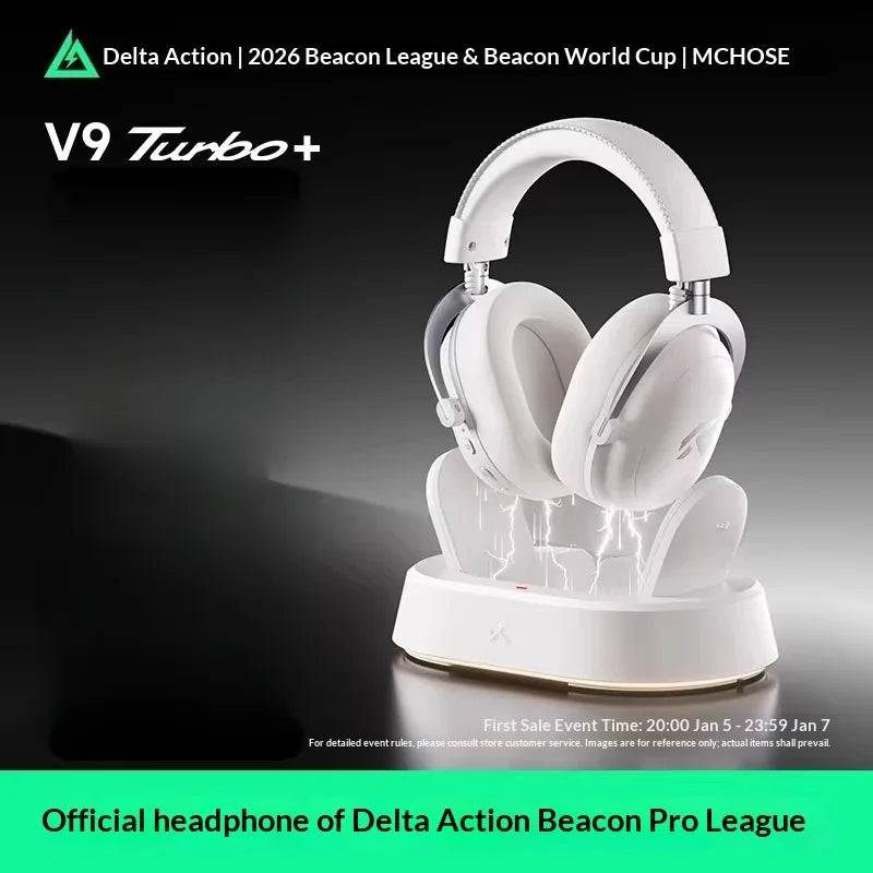 MCHOSE V9 Turbo+ Headphone Wireless Four Modal Magnetic Charging Base Esports Gaming Earphones with Microphone Delta Edition