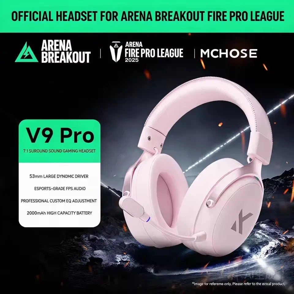 MCHOSE V9 Pro Wireless Bluetooth Headset with Tri-Mode Mic Noise Reduction Dynamic Sound And Low Delay Office And Gaming Gifts