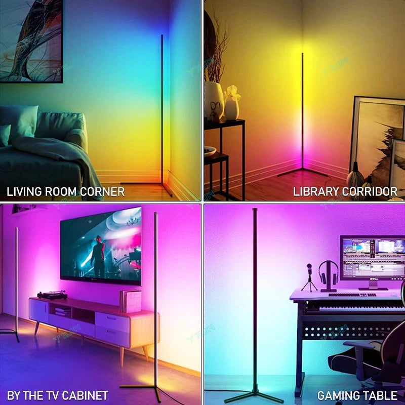USB RGBIC 145/180CM Upgrade Smart Floor Lamp Tuya Smart APP Remote Control Nordic Stand Floor Mood Light For Game Room Decoratio
