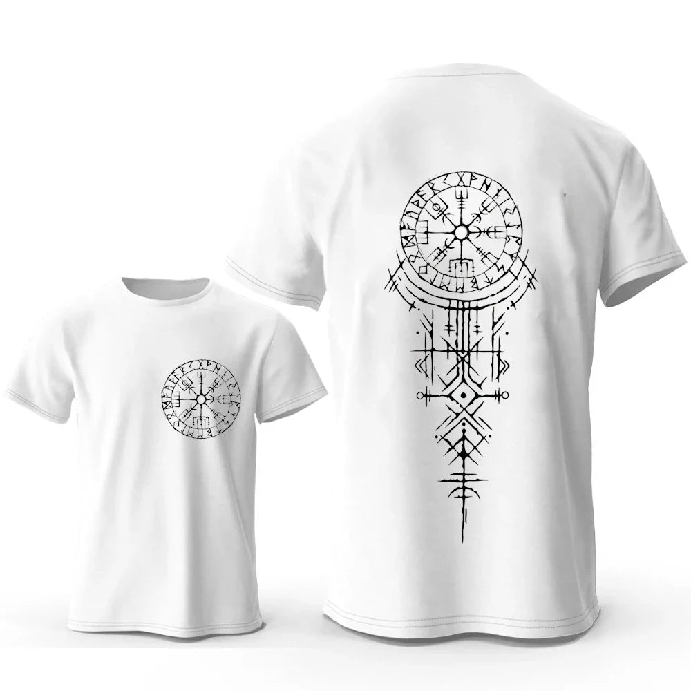 Viking Runic Compass Graphic T Shirts Funny Trip Tshirts Short Sleeve Tops Fashion Casual Harajuku T-shirts Men Brand T-shirts
