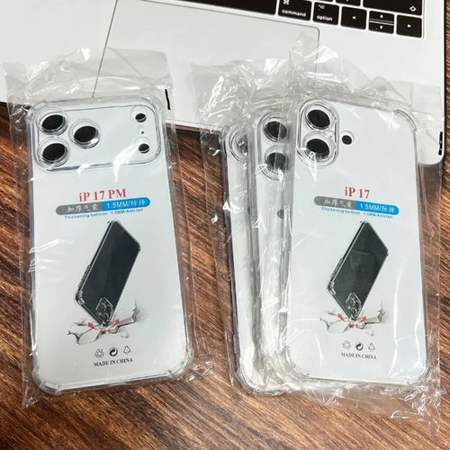 Clear Shockproof PC Case for iPhone 17 Pro Max Full Camera Lens Protection Cover for iPhone 17 Air 17 Pro Silicone TPU Cover