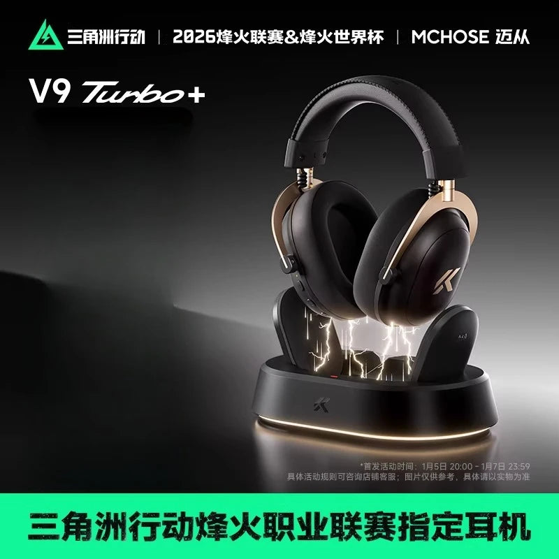 MCHOSE V9 Turbo+ Headphone Wireless Four Modal Magnetic Charging Base Esports Gaming Earphones with Microphone Delta Edition