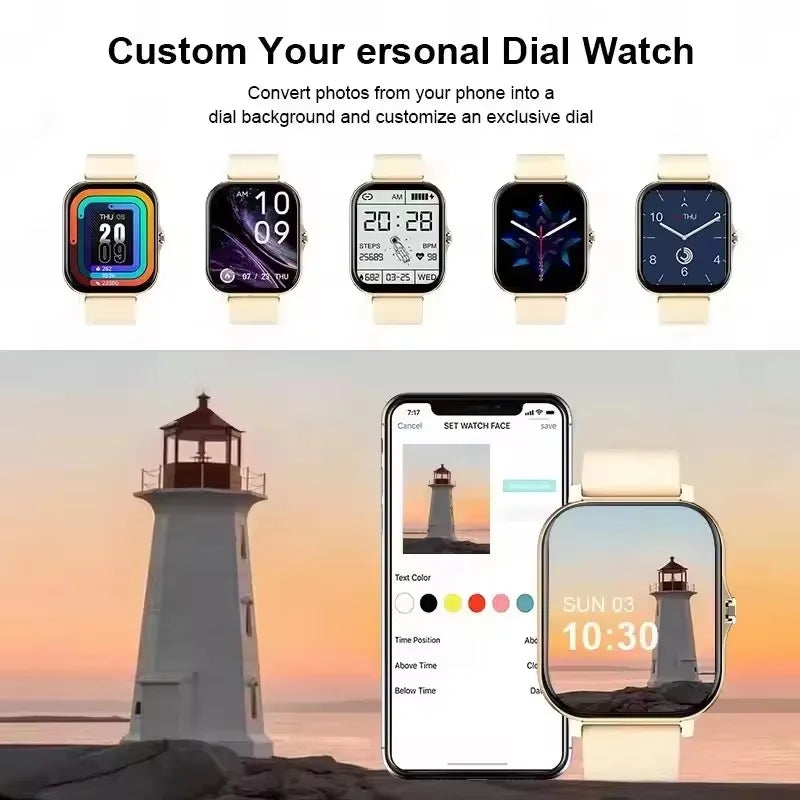 Smart Watch With Full Touch Screen Call Message Reminder Music Control And Other Functions Compatible with iPhone/Android HT30