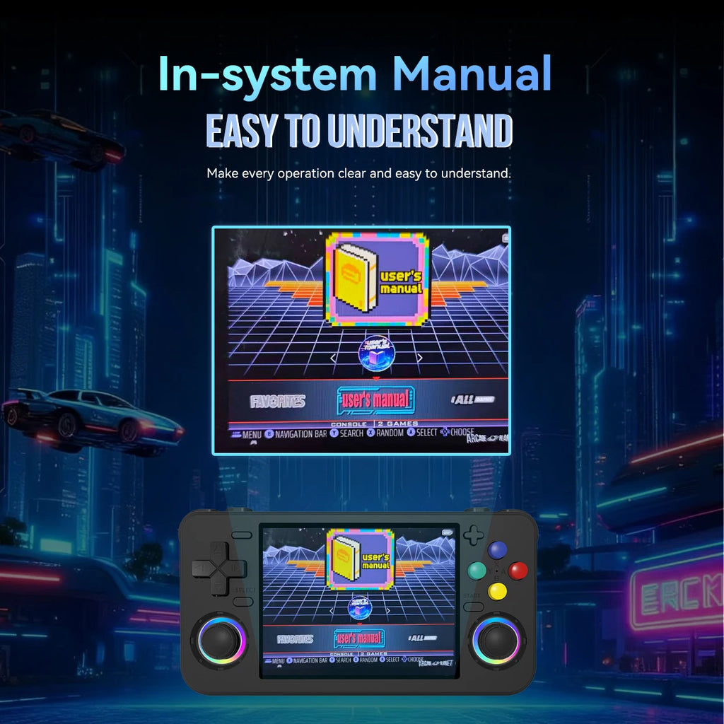 RF35H portable handheld game console with 3.5-inch IPS high-resolution screen supporting 30+emulator WiFi connections