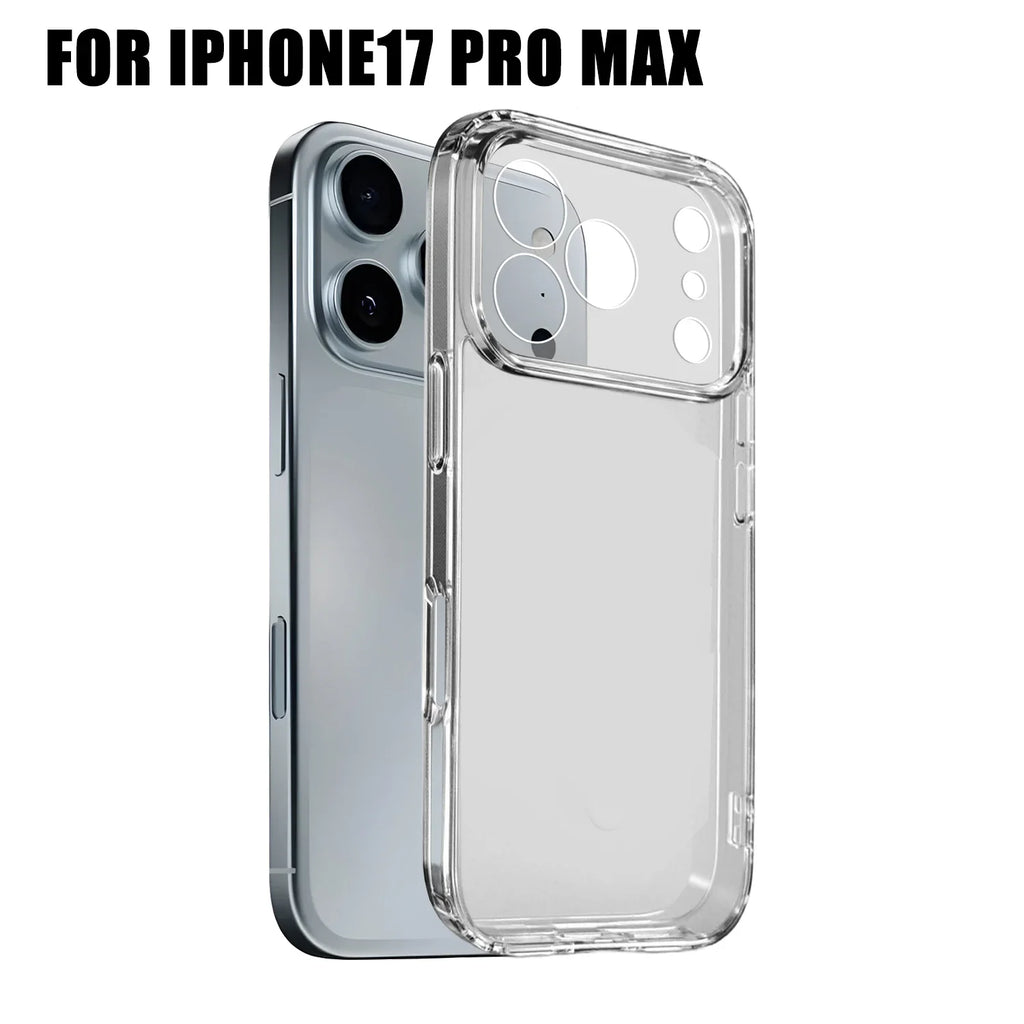 Clear Shockproof PC Case for iPhone 17 Pro Max Full Camera Lens Protection Cover for iPhone 17 Air 17 Pro Silicone TPU Cover