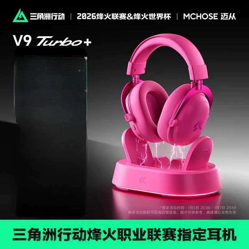 MCHOSE V9 Turbo+ Headphone Wireless Four Modal Magnetic Charging Base Esports Gaming Earphones with Microphone Delta Edition