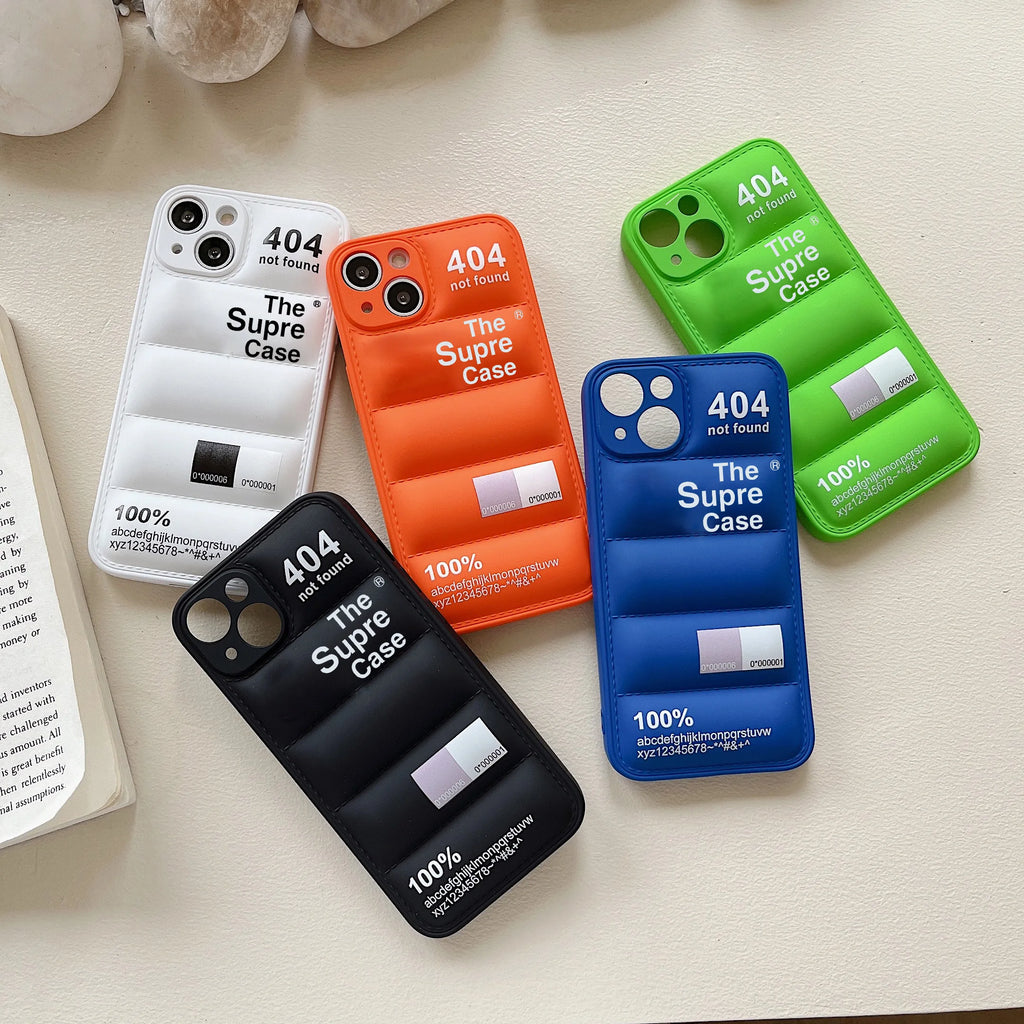 Fashion Brand Soft Silicone Phone Cover For iPhone 14 13 Pro Max 12 11 Pro XS Max XR 7 8 Plus Down Jacket North Shockproof Case