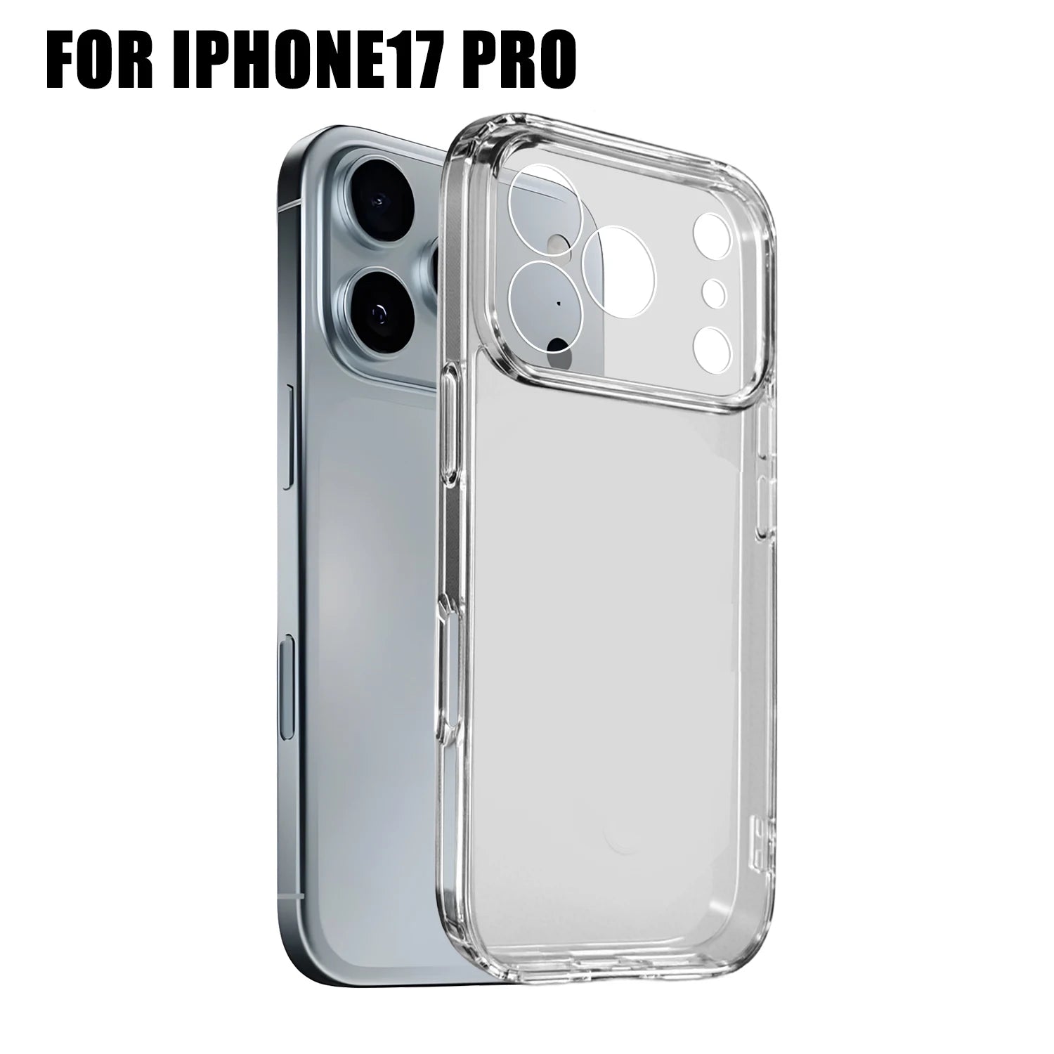 Clear Shockproof PC Case for iPhone 17 Pro Max Full Camera Lens Protection Cover for iPhone 17 Air 17 Pro Silicone TPU Cover