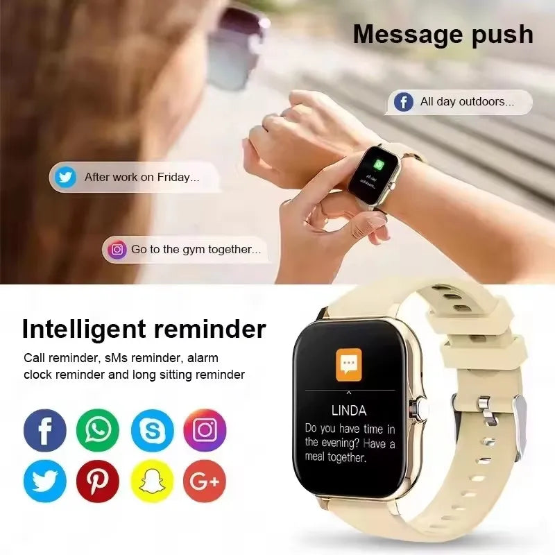 Smart Watch With Full Touch Screen Call Message Reminder Music Control And Other Functions Compatible with iPhone/Android HT30