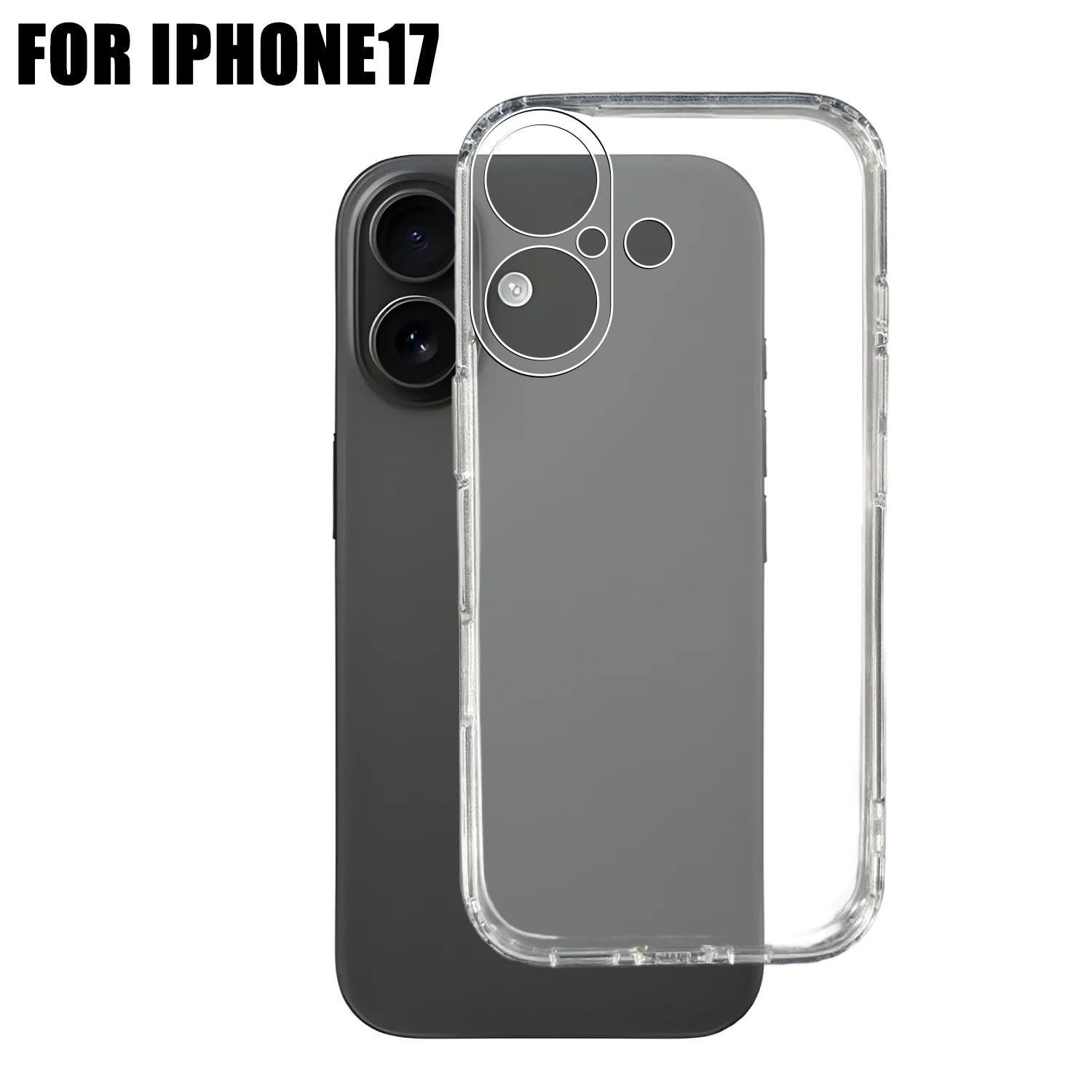 Clear Shockproof PC Case for iPhone 17 Pro Max Full Camera Lens Protection Cover for iPhone 17 Air 17 Pro Silicone TPU Cover