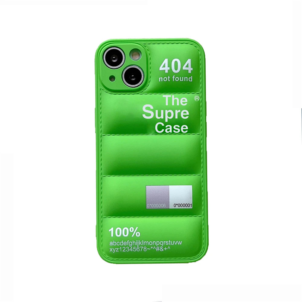 Fashion Brand Soft Silicone Phone Cover For iPhone 14 13 Pro Max 12 11 Pro XS Max XR 7 8 Plus Down Jacket North Shockproof Case