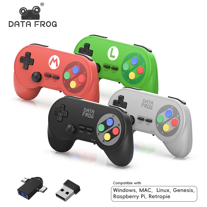 PC07 Wireless Controller Retro Gamepad, Plug and Play for PC DInput, Android TV Box, Emulator Arcade Games