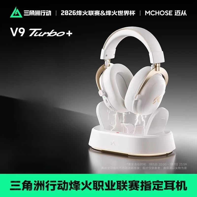 MCHOSE V9 Turbo+ Headphone Wireless Four Modal Magnetic Charging Base Esports Gaming Earphones with Microphone Delta Edition