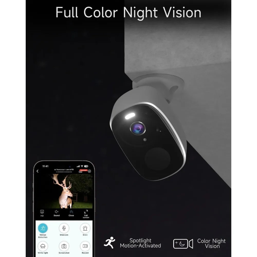 upgraded 5g/2.4g wifi security cameras wireless outdoor,2k battery powered home indoor camera with ai motion detection, siren,co