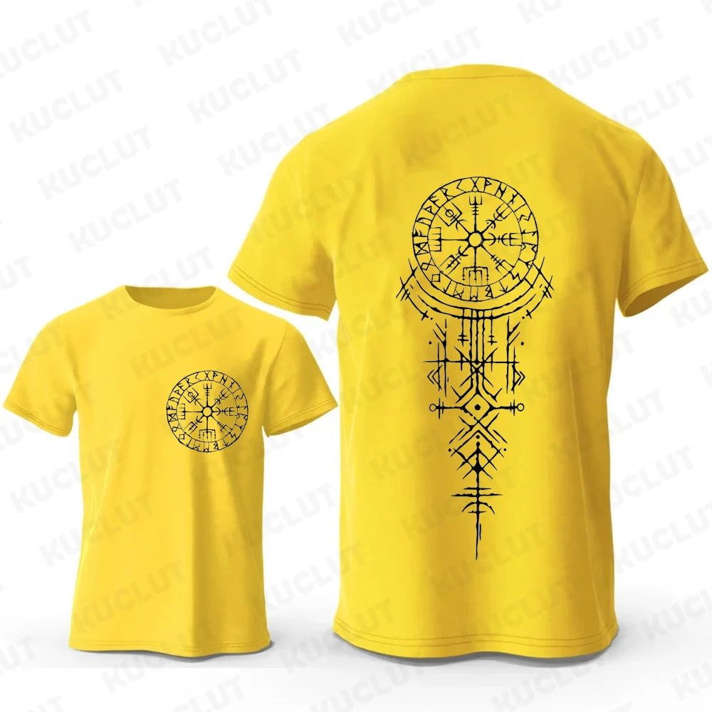 Viking Runic Compass Graphic T Shirts Funny Trip Tshirts Short Sleeve Tops Fashion Casual Harajuku T-shirts Men Brand T-shirts